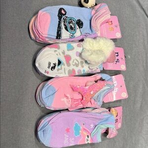 NWT PS Aeropostale girls no show socks 40 pairs size M/L 9-11